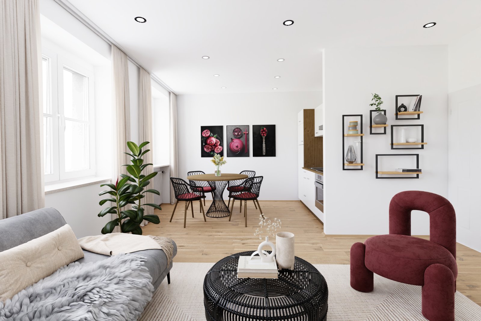 Augsburg: Moderne, helle 1,5 ZKB in der Altstadt mit großer Gemeinschafts-Dachterrasse 